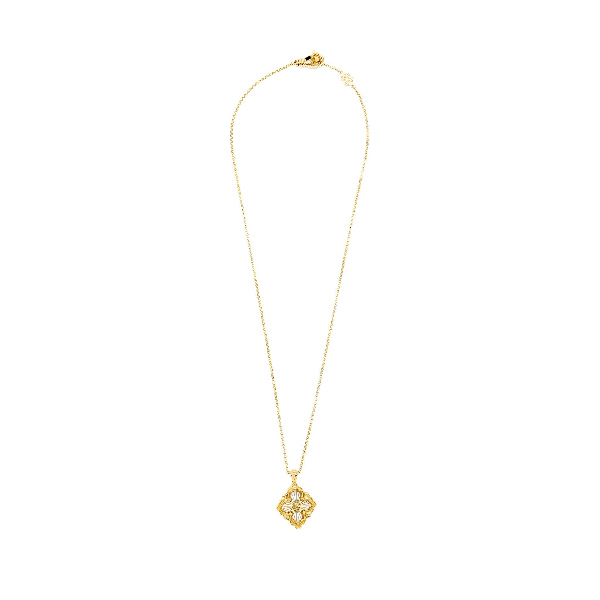 BUCCELLATI OPERA TULLE PENDANT YELLOW GOLD, MOTHER OF PEARL