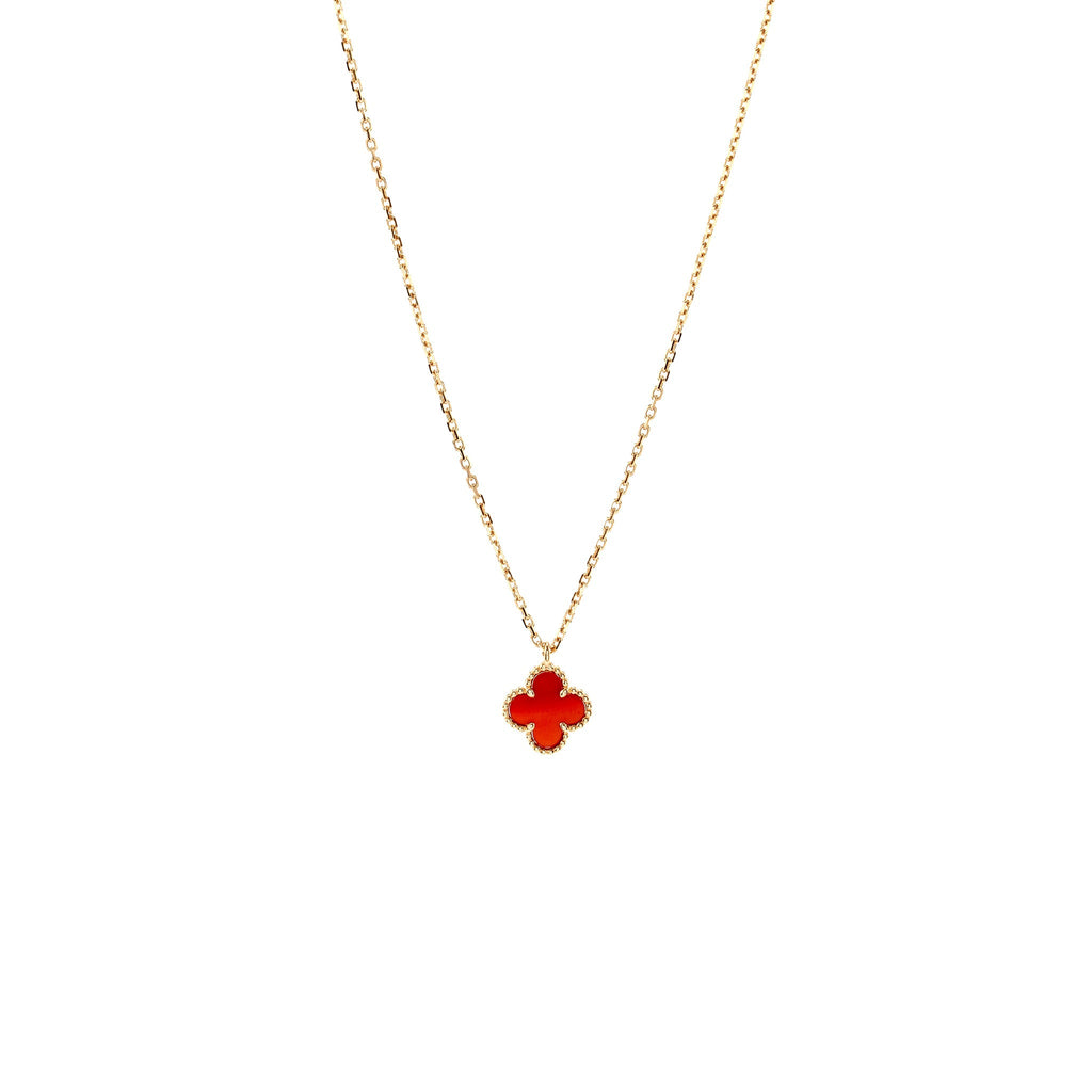 VAN CLEEF & ARPELS SWEET ALHAMBRA PENDANT CARNELIAN ROSE GOLD