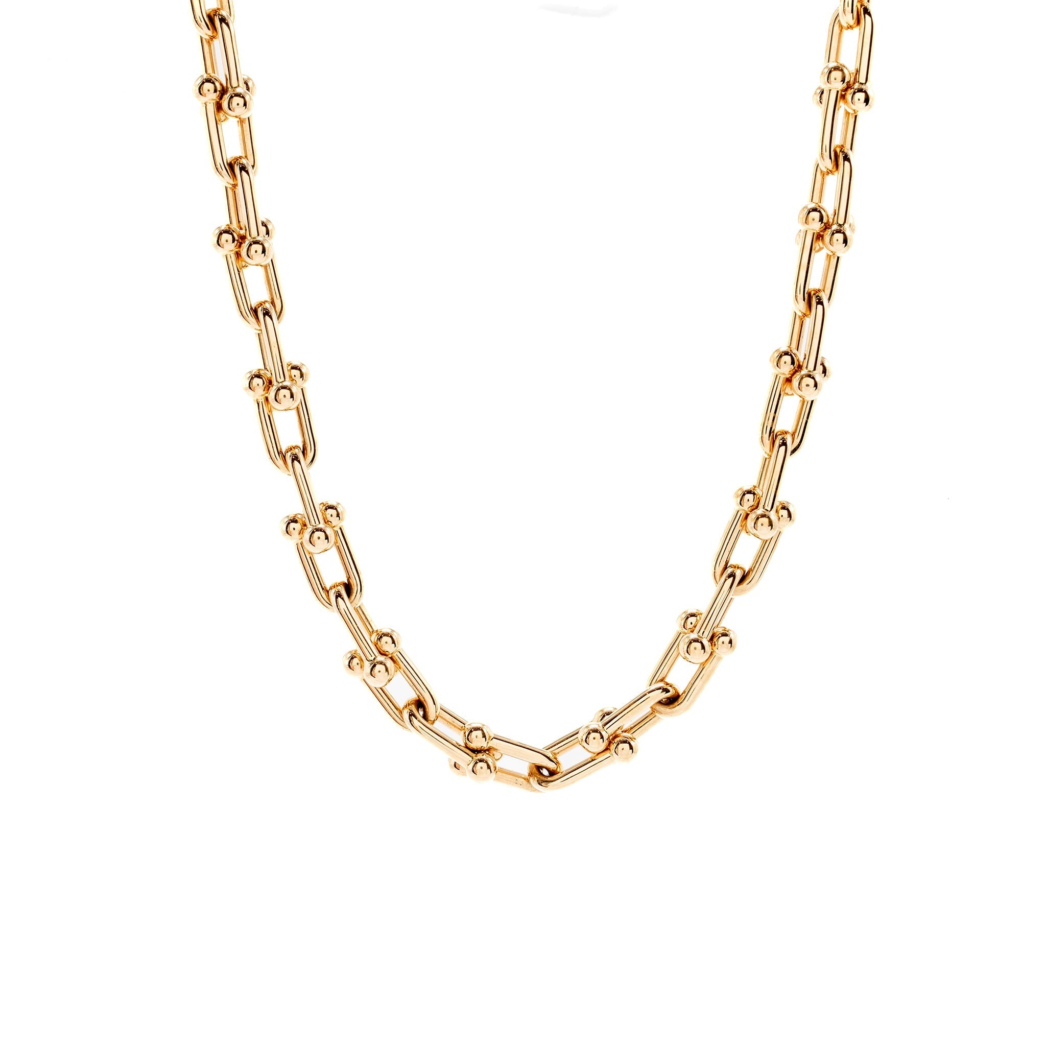 TIFFANY HARDWARE MEDIUM LINK NECKLACE ROSE GOLD
