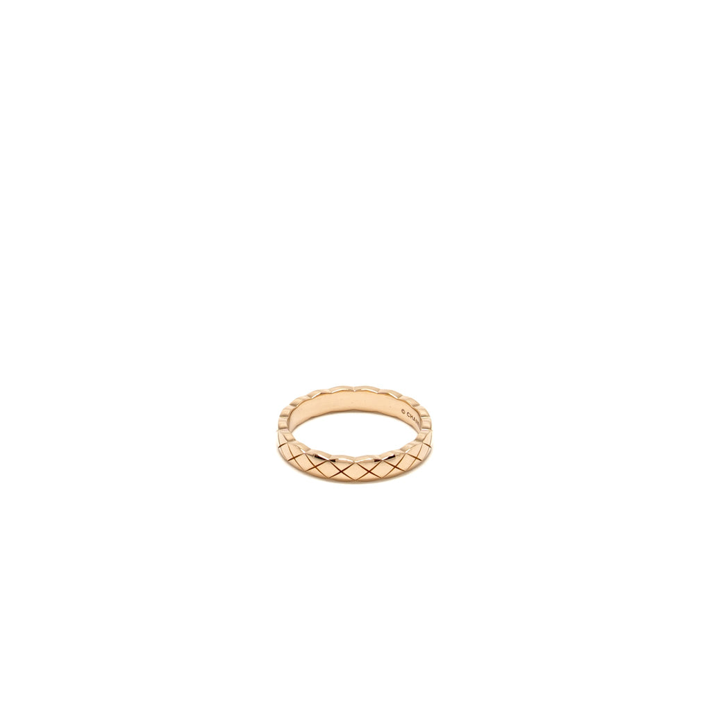 CHANEL COCO CRUSH RING MINI VERSION QUILTED MOTIF BEIGE GOLD