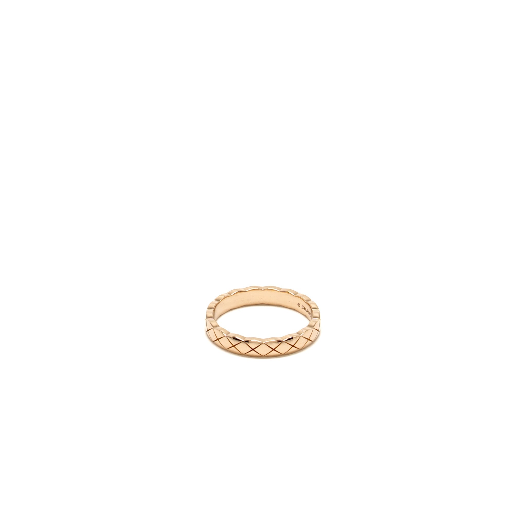 CHANEL COCO CRUSH RING MINI VERSION QUILTED MOTIF BEIGE GOLD