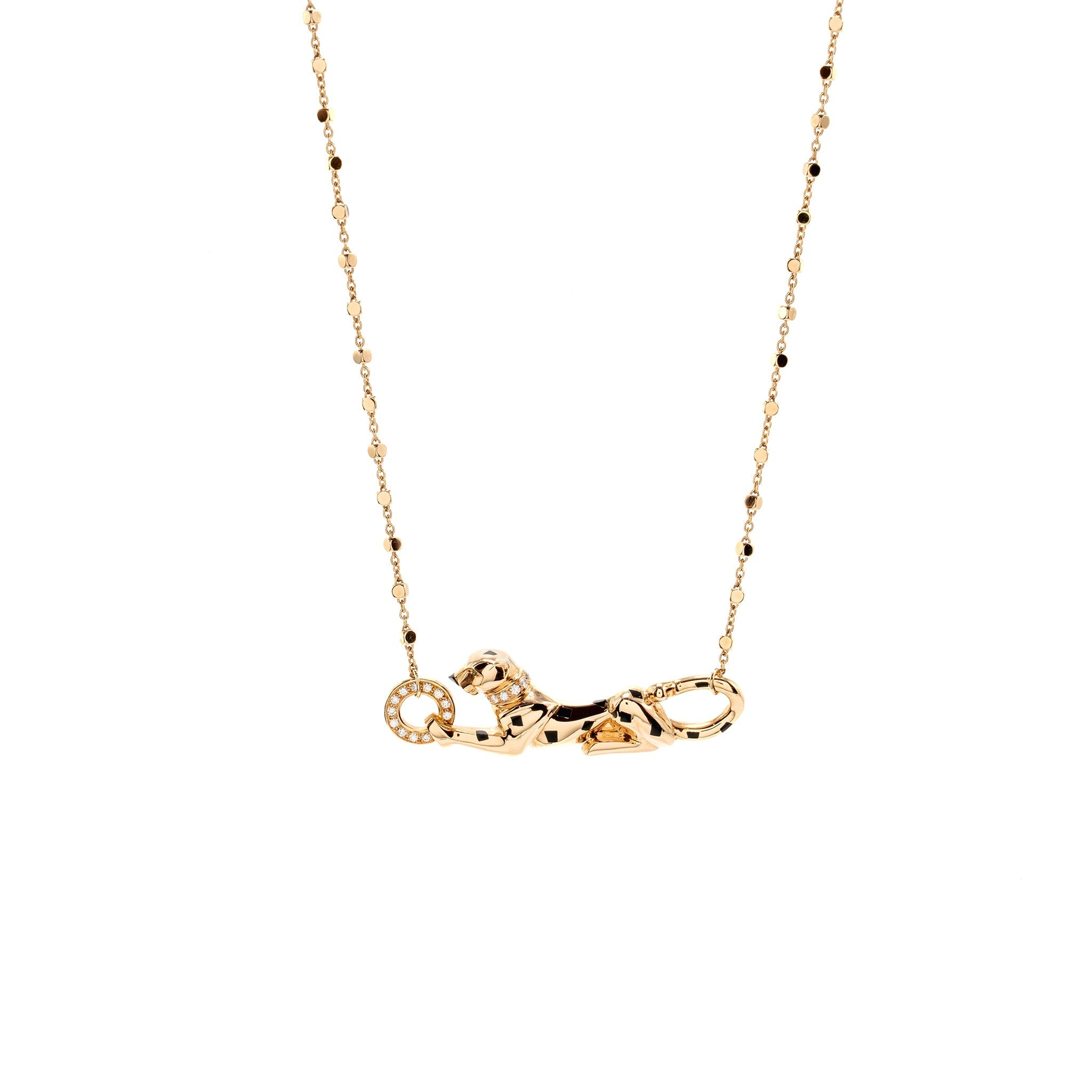 CARTIER PANTHER DE CARTIER PENDANT ROSE GOLD/TSAVORITE GARNETS/DIAMONDS
