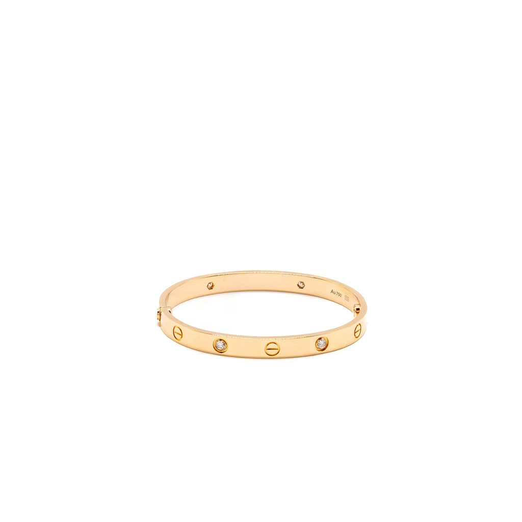 CATIER LOVE BRACELET ROSE GOLD 4 DIAMONDS