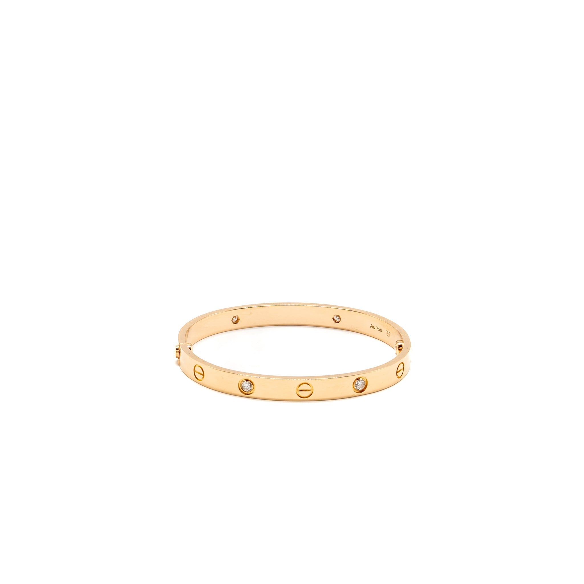 CATIER LOVE BRACELET ROSE GOLD 4 DIAMONDS