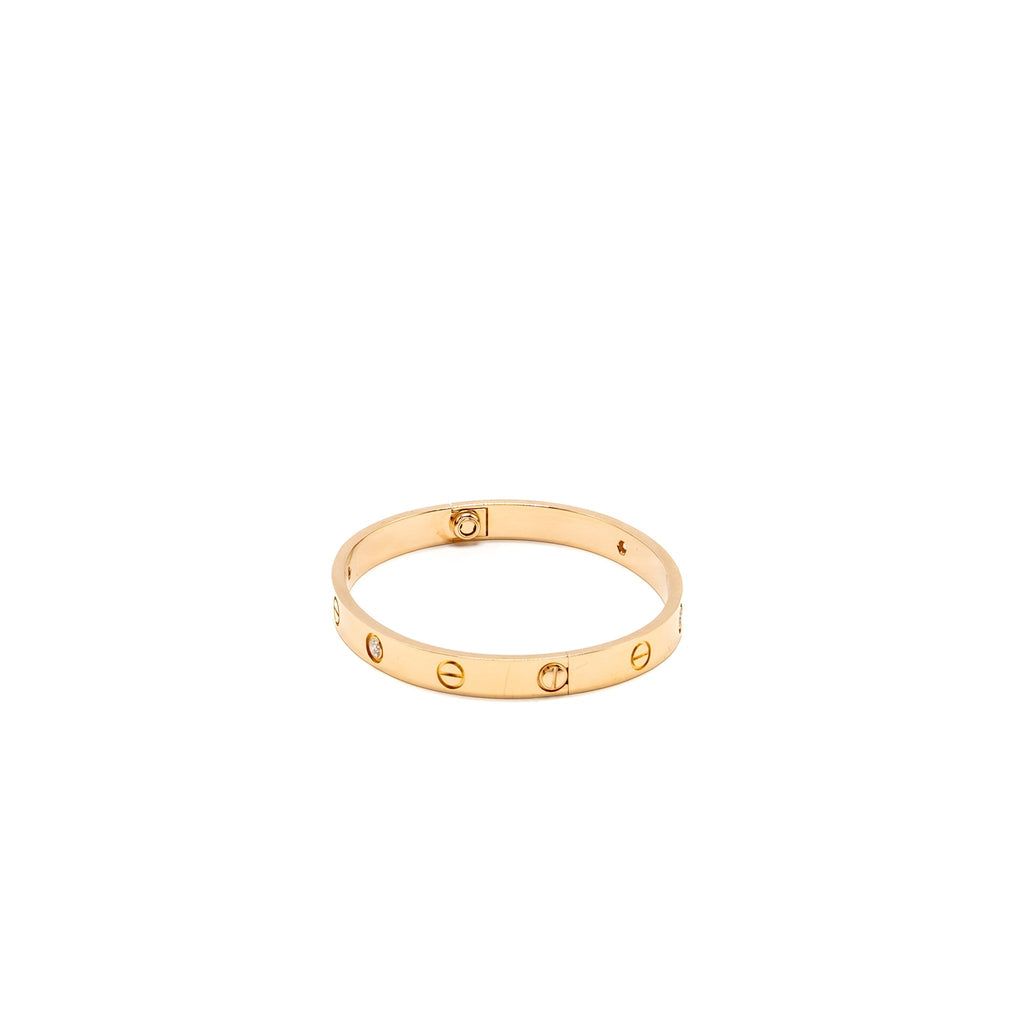 CATIER LOVE BRACELET ROSE GOLD 4 DIAMONDS