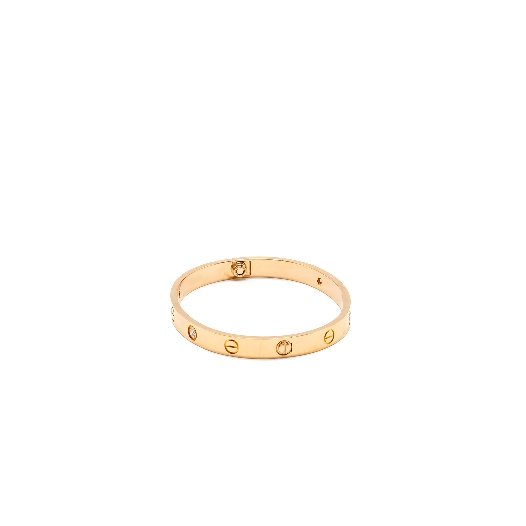CATIER LOVE BRACELET ROSE GOLD 4 DIAMONDS