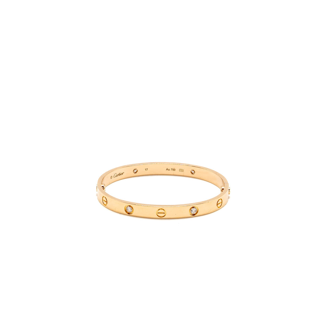 CATIER LOVE BRACELET ROSE GOLD 4 DIAMONDS