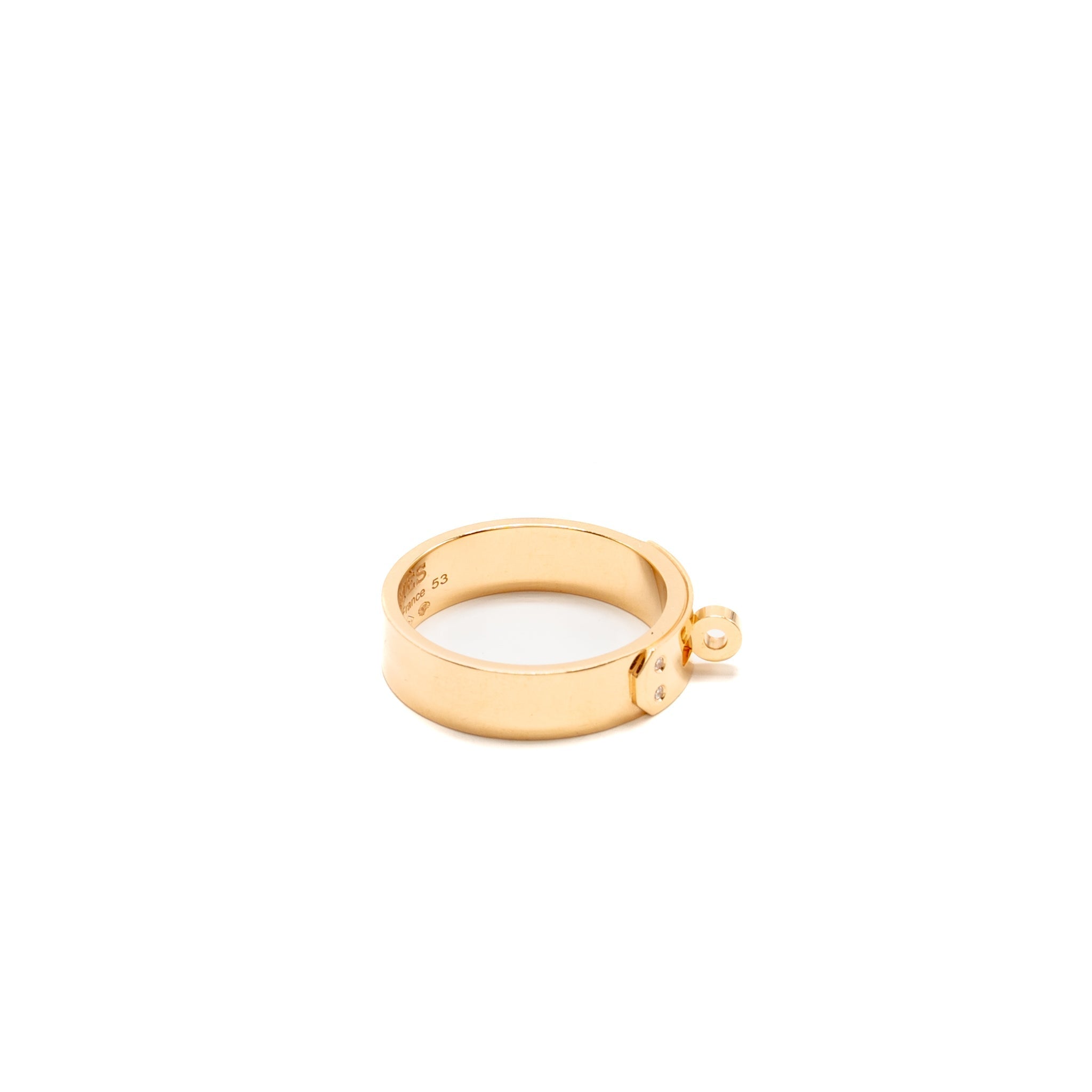 HERMES KELLY RING ROSE GOLD DIAMONDS