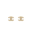 CHANEL PEARL CC LOGO EARRINGS GOLD TONE