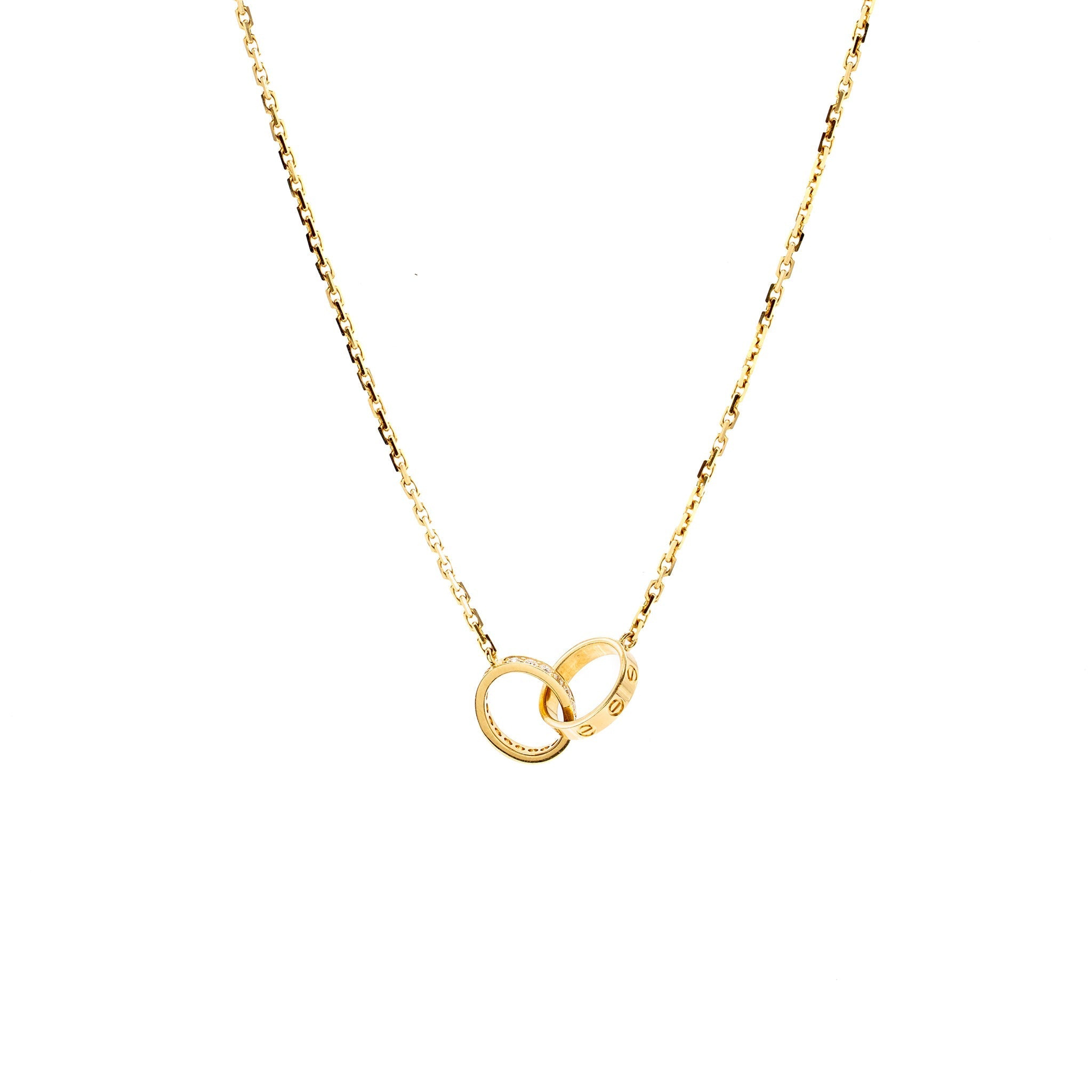 CARTIER LOVE PENDANT, HALF-PAVED DIAMONDS YELLOW GOLD