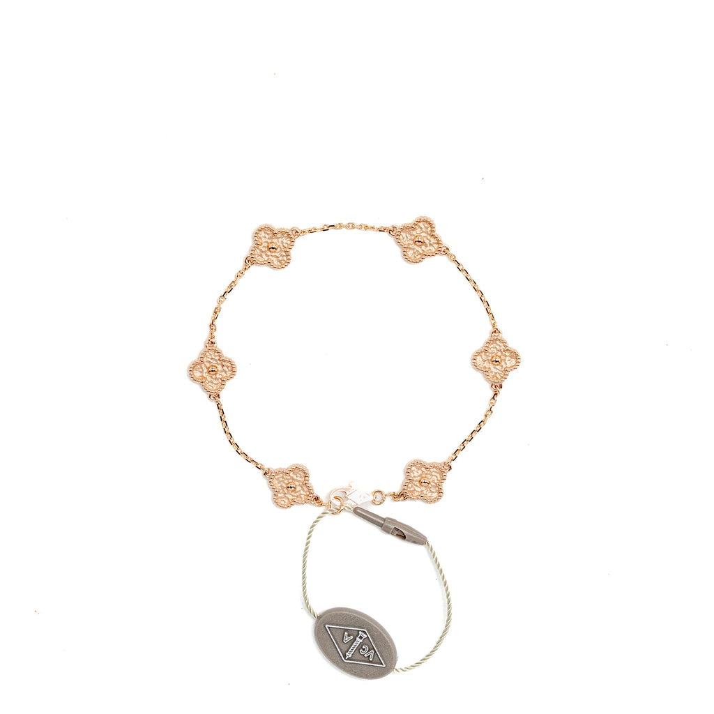 VAN CLEEF & ARPELS SWEET ALHAMBRA 6 MOTIFS BRACELET, ROSE GOLD
