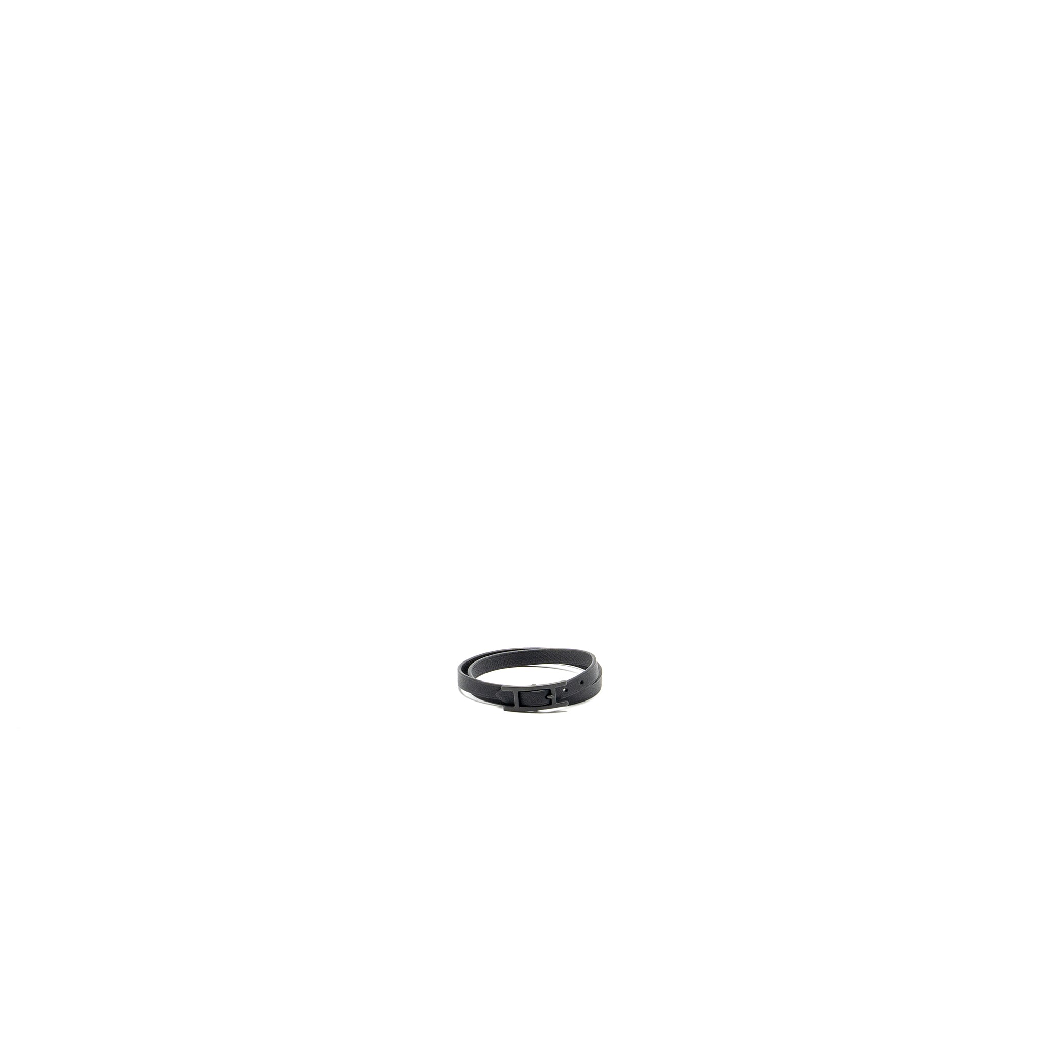 HERMES SIZE T6 BEHAPI DOUBLE TOUR BRACELET SWIFT SO BLACK