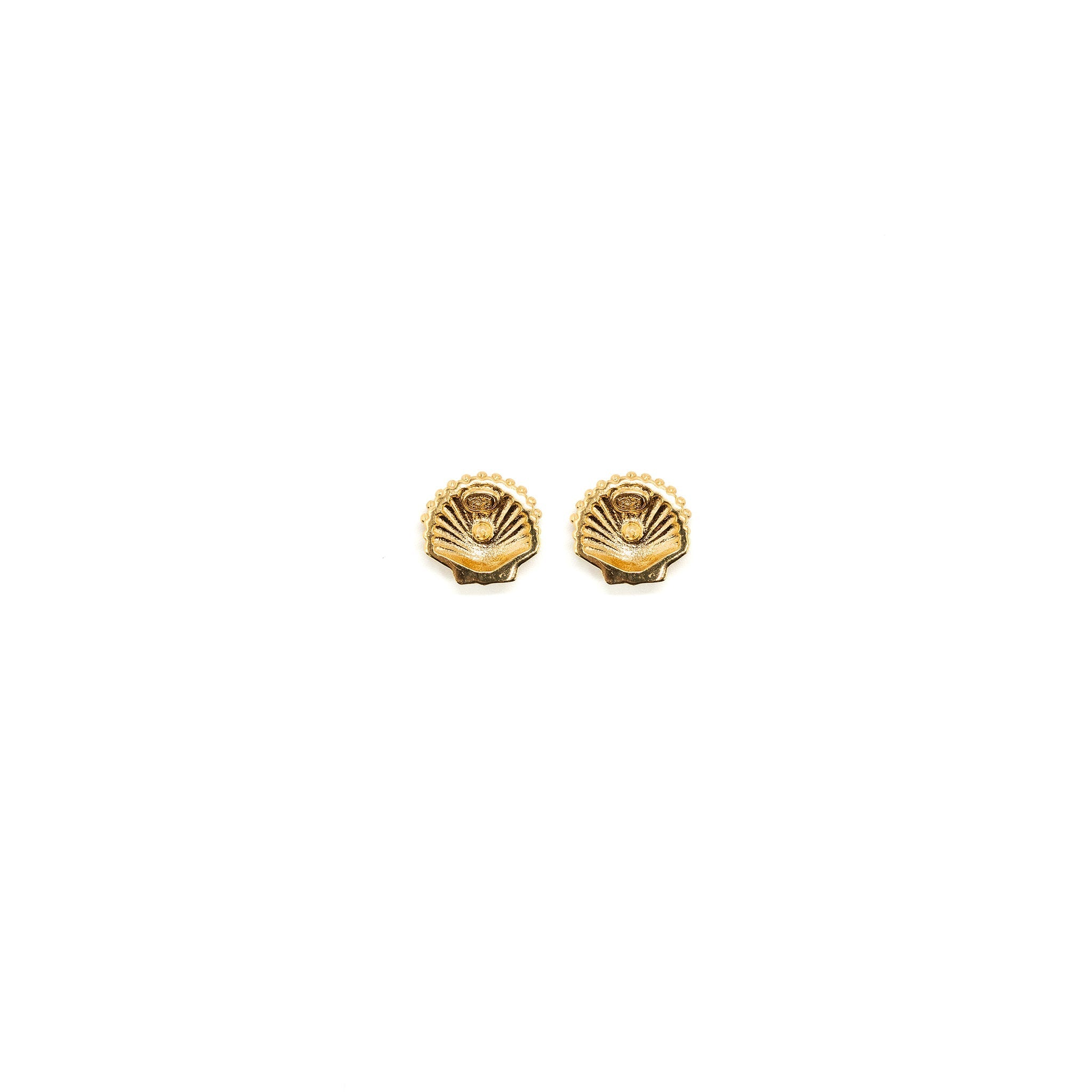 CHANEL CC LOGO/SHELL EARRING MULTICOLOUR CRYSTAL GOLD TONE