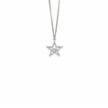 CHANEL STAR WITH CC LOGO IRIDESCENT NECKLACE CRYSTAL SILVER TONE
