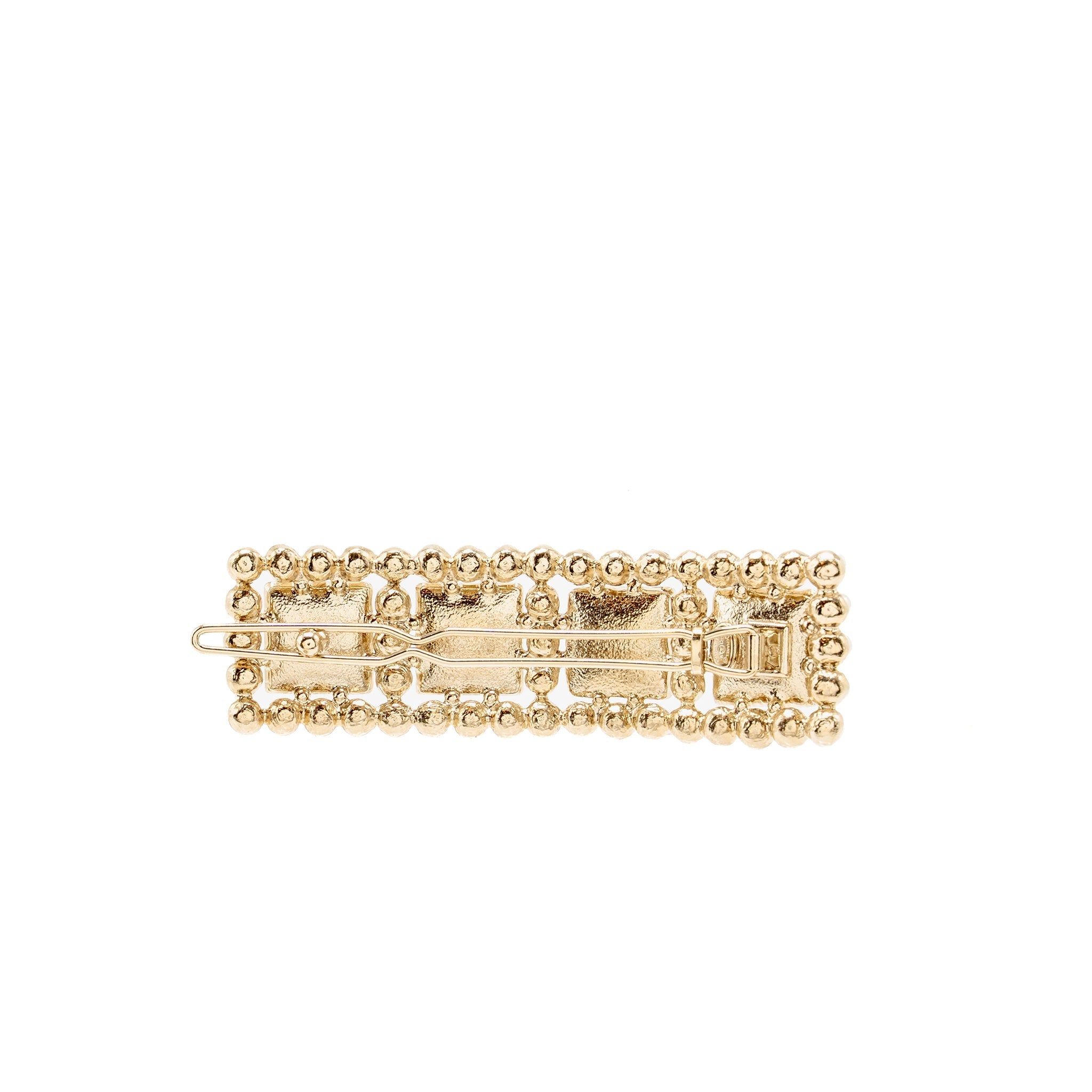 CHANEL PEARL & CC LOGO BROOCH LIGHT GOLD TONE