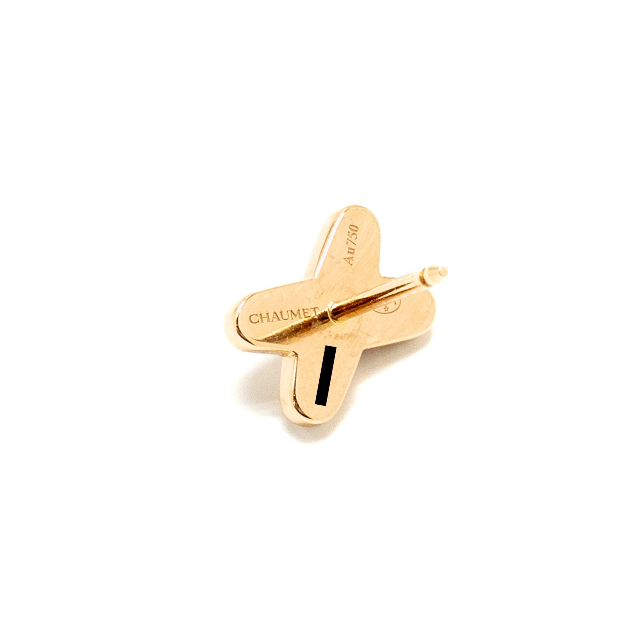 CHAUMET JESUS DE LIENS STUD EARRINGS ROSE GOLD DIAMONDS(SELL IN A SET)