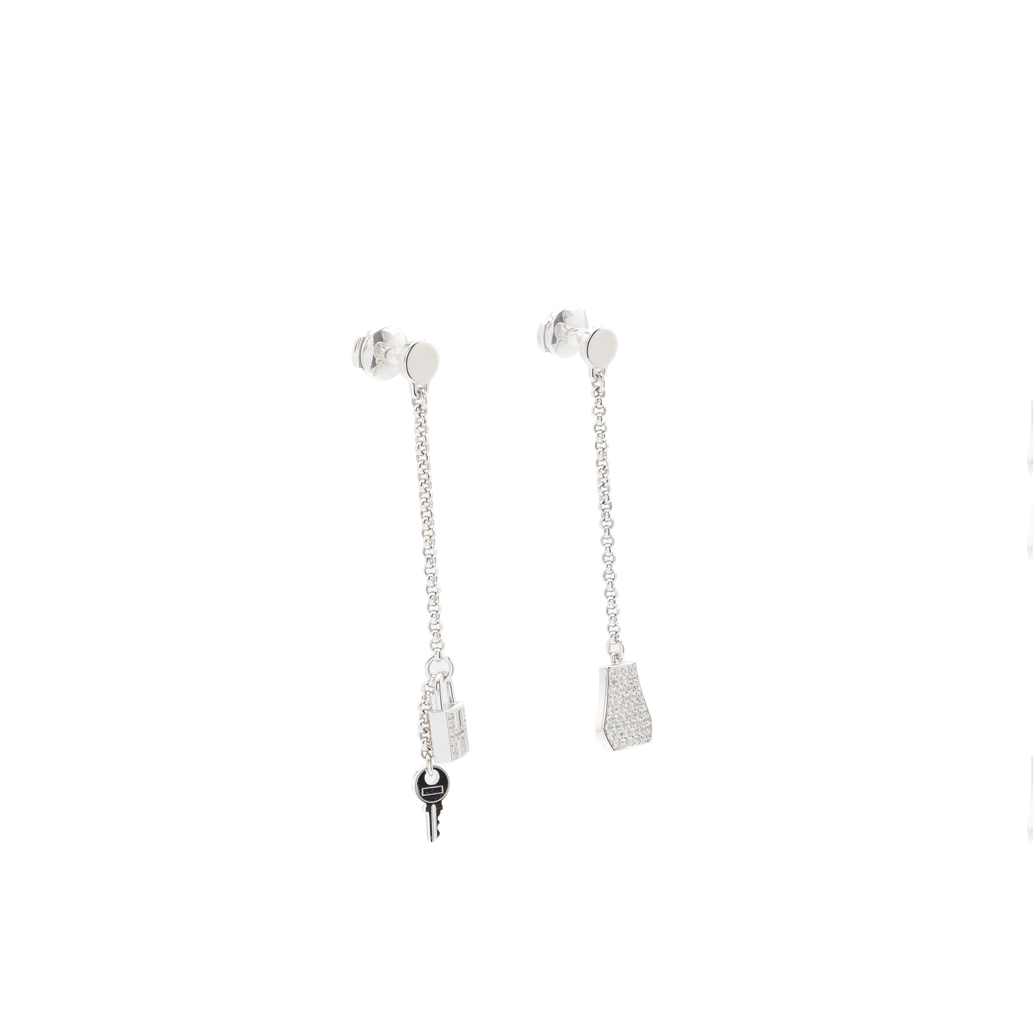 HERMES KELLY CLOCHETTE EARRINGS WHITE GOLD, DIAMONDS
