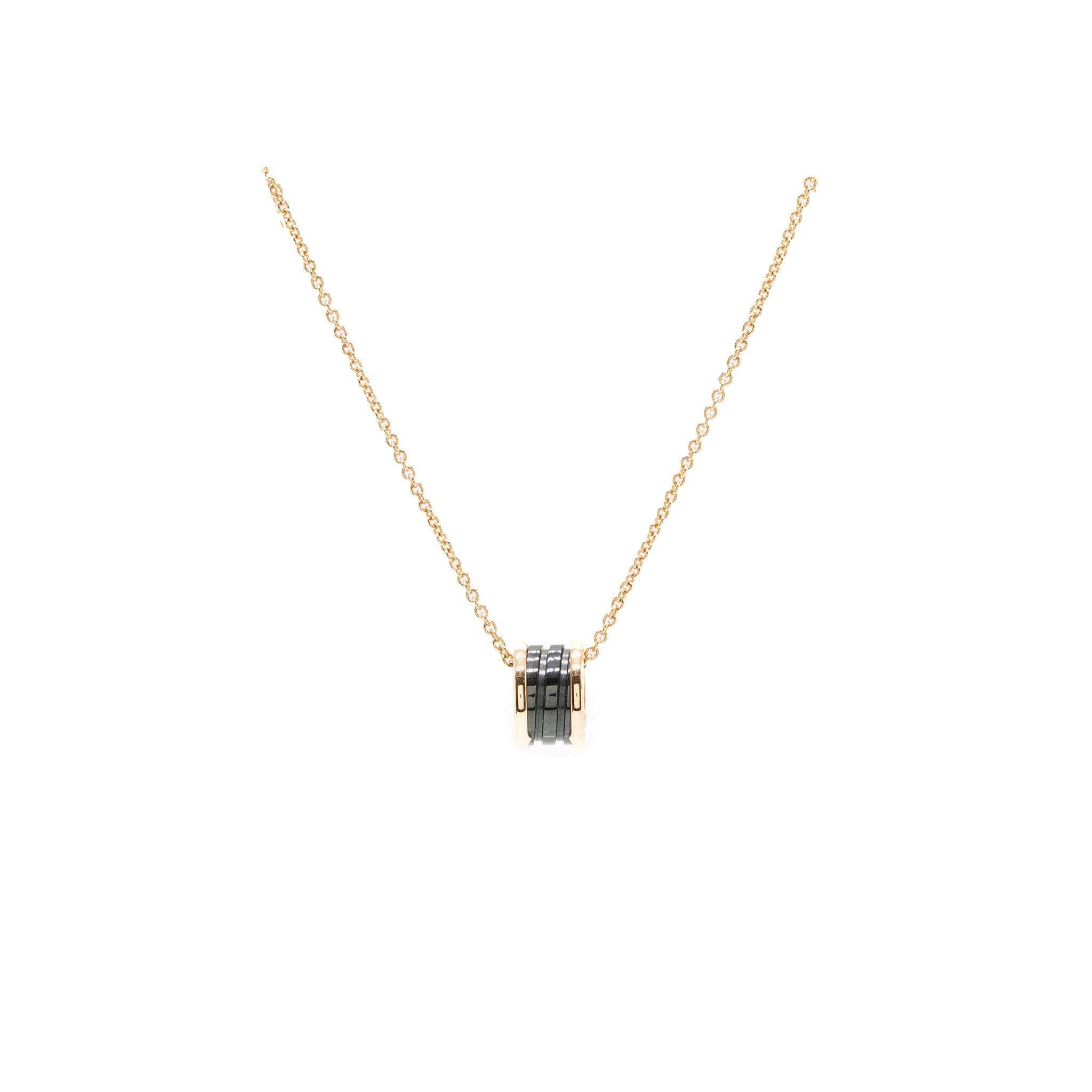 BVLGARI B.ZERO NECKLACE BLACK CERAMIC / 18K ROSE GOLD
