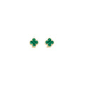 VAN CLEEF & ARPELS VINTAGE ALHAMBRA EARRINGS MALACHITE YELLOW GOLD