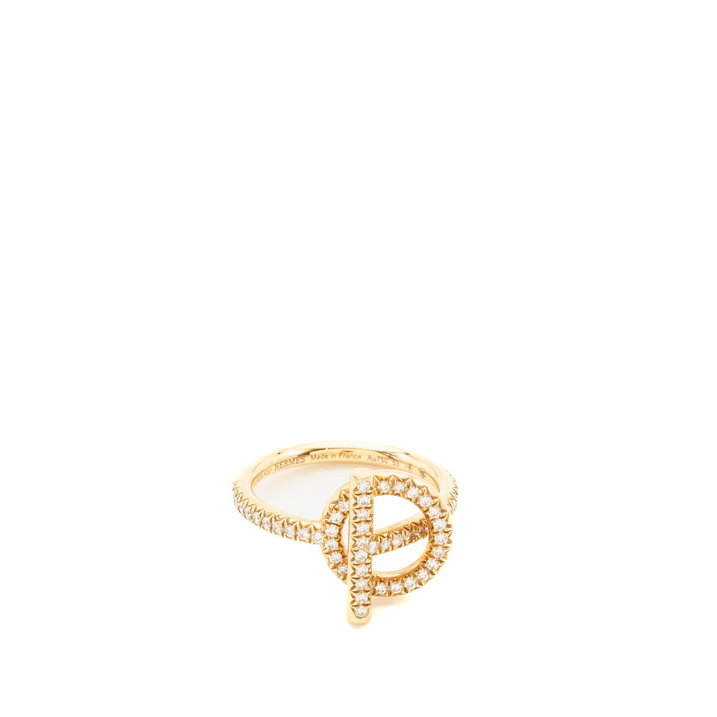 HERMES ECHAPPEE RING ROSE GOLD DIAMONDS