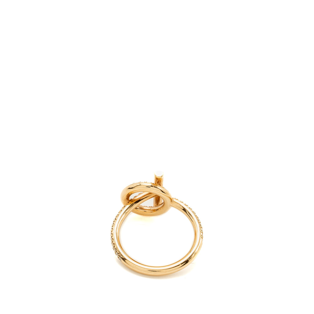 HERMES ECHAPPEE RING ROSE GOLD DIAMONDS