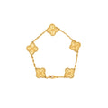 VAN CLEEF & ARPELS VINTAGE ALHAMBRA BRACELET 5 MOTIFS GUILLOCHE YELLOW GOLD
