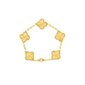 VAN CLEEF & ARPELS VINTAGE ALHAMBRA 5-MOTIF BRACELET, YELLO GOLD, GUILLOCHE