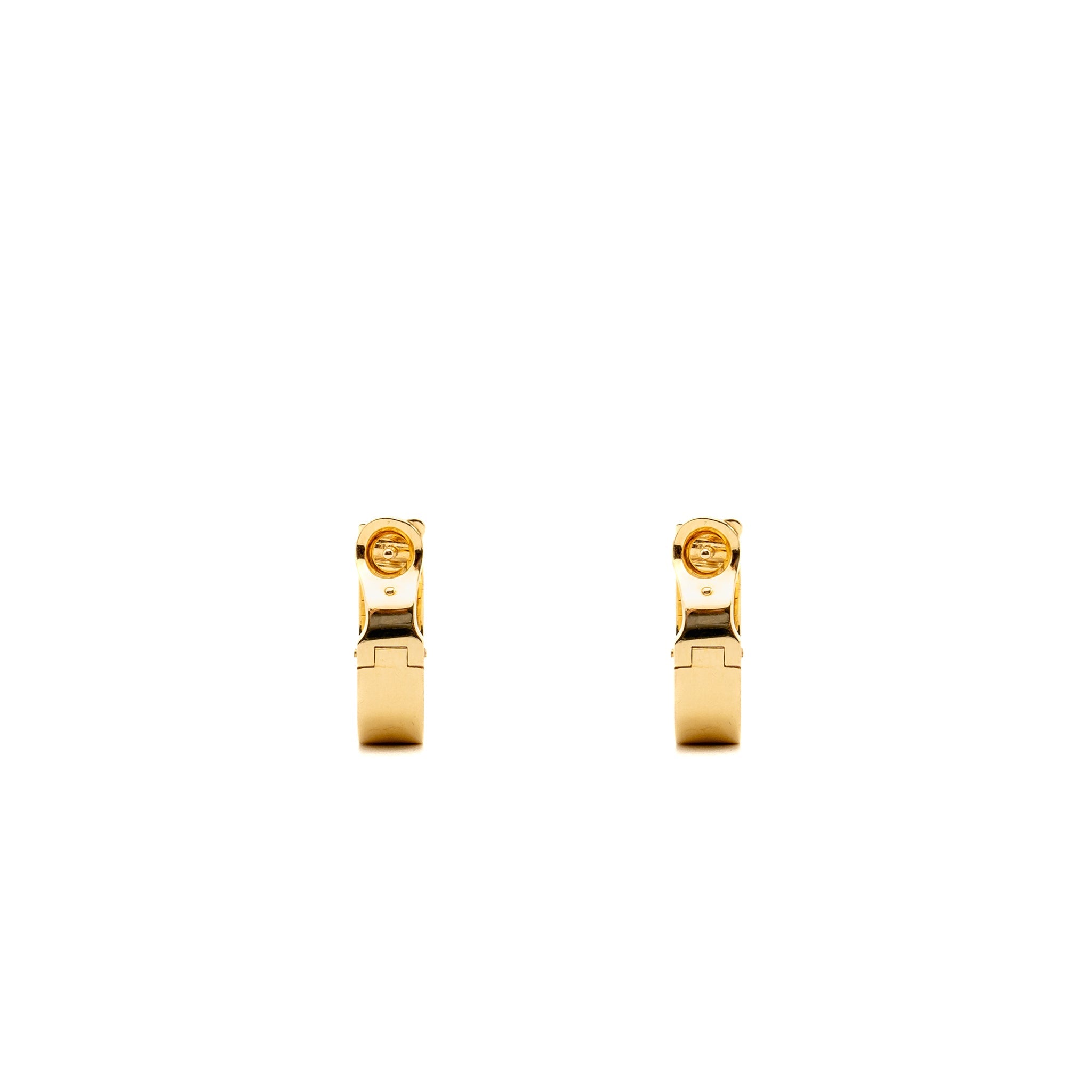 CARTIER LOVE HOOP EARRINGS CLASSIC MODEL YELLOW GOLD, 2 DIAMONDS