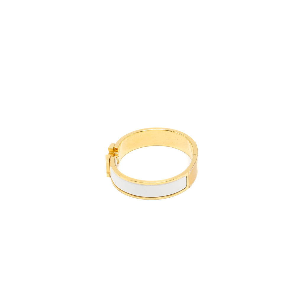 HERMES CIIC H BRACELET BLANC GHW