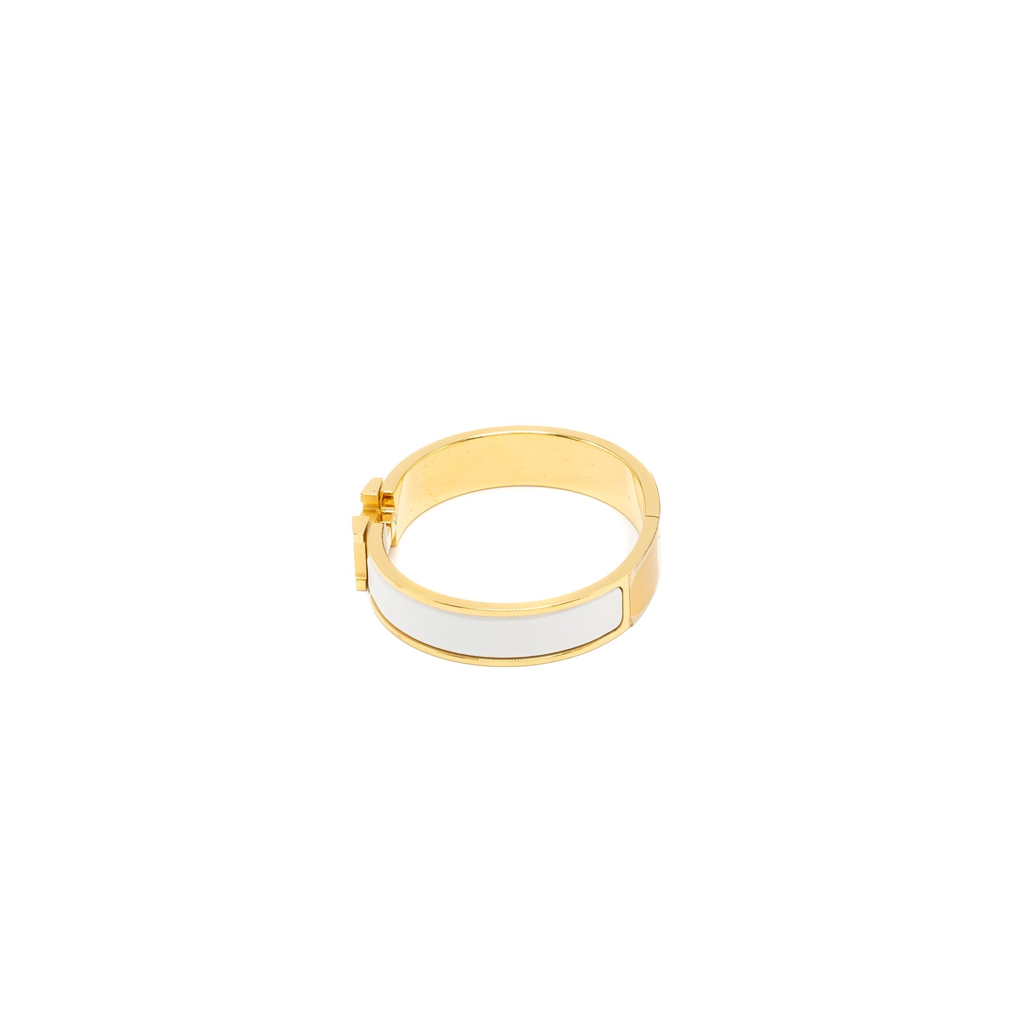 HERMES CIIC H BRACELET BLANC GHW