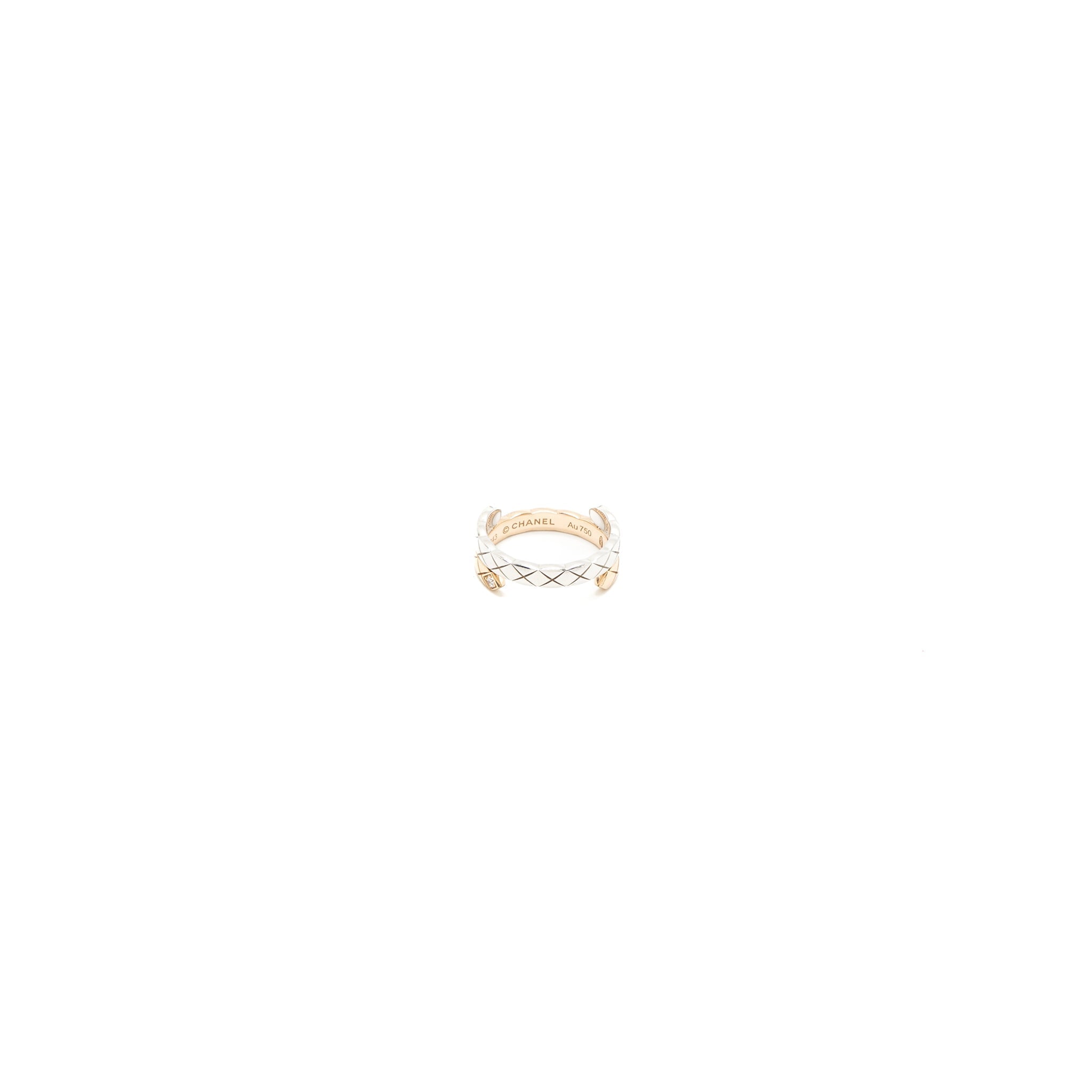 CHANEL COCO CRUSH TOI ET MOI RING, SMALL VERSION WHITE/BEIGE GOLD DIAMONDS