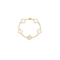 VAN CLEEF AND ARPELS VINTAGE ALHAMBRA BRACELET 5 MOTIF MOTHER OF PEARL / YELLOW GOLD