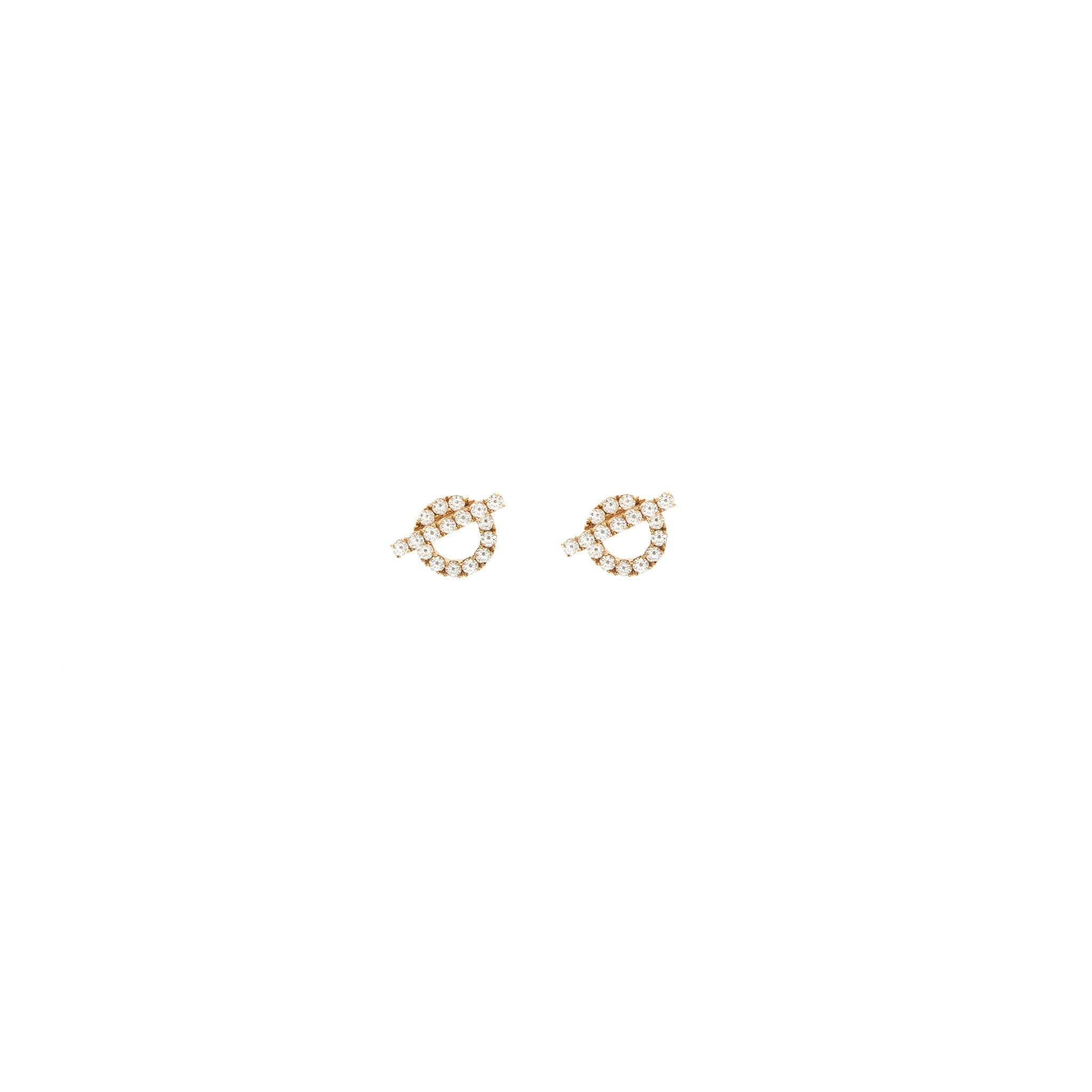 HERMES FINESSE EARRINGS ROSE GOLD DIAMONDS