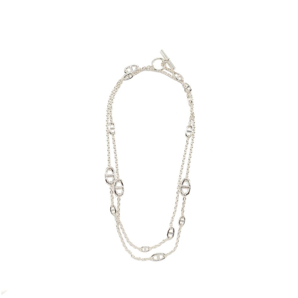 HERMES 120CM FARANDOLE LONG NECKLACE STERLING SILVER