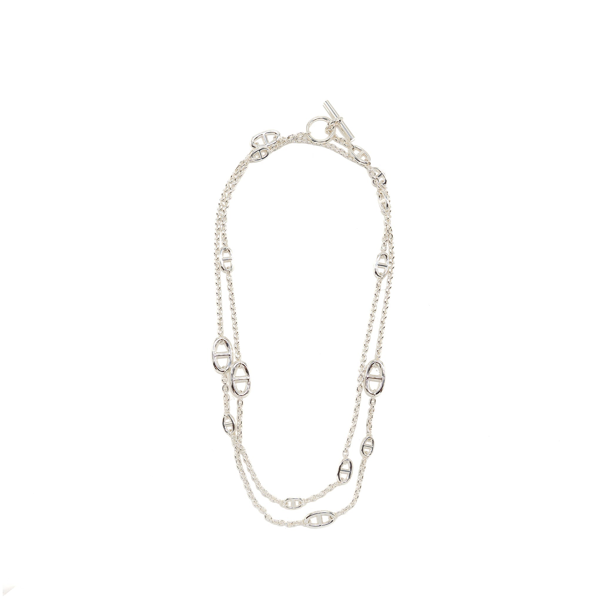 HERMES 120CM FARANDOLE LONG NECKLACE STERLING SILVER