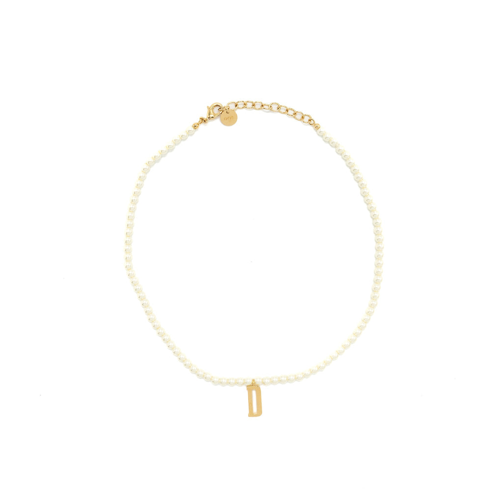 DIOR REVOLUTION NECKLACE RESIN PEARLS GHW