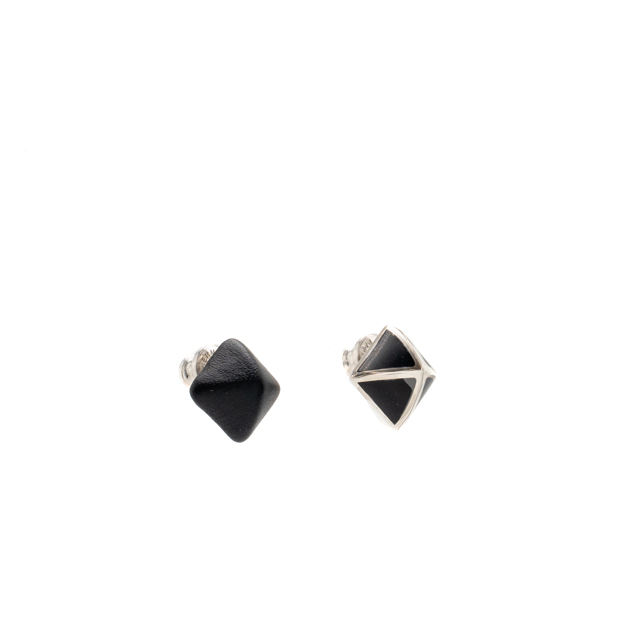 HERMES MEDOR GAINE EARRINGS BLACK SHW
