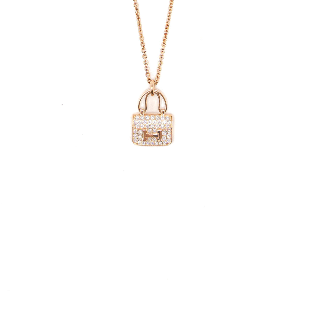 HERMES AMULETTE CONSTANCE PENDANT ROSE GOLD / DIAMONDS