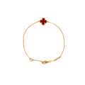 VAN CLEEF & ARPELS SWEET ALHAMBRA BRACELET 18K ROSE GOLD/ CARNELIAN