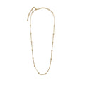 CHANEL CC LOGO LONG NECKLACE LIGHT GOLD TONE