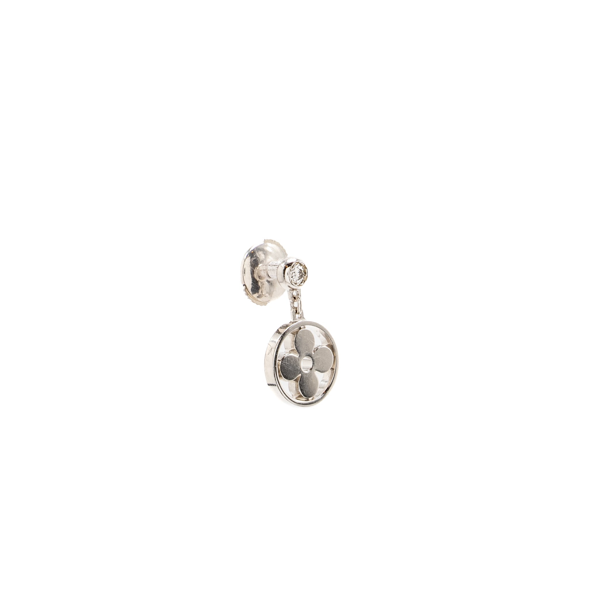 LOUIS VUITTON LDYLLE BLOSSOM EAR STUD, WHITE GOLD/DIAMOND