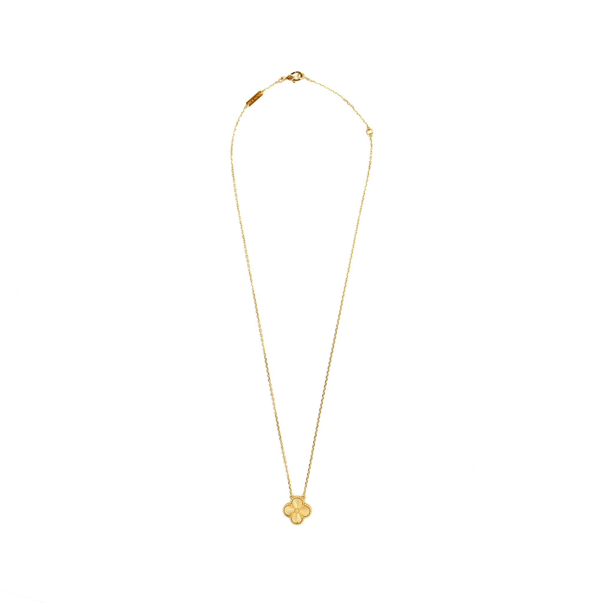 VAN CLEEF & ARPELS VINTAGE ALHAMBRA PENDANT YELLOW GOLD