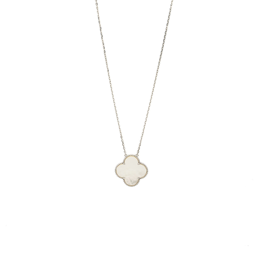 VAN CLEEF AND ARPELS MAGIC ALHAMBRA PENDANT 18K WHITE GOLD / MOTHER OF PEARL