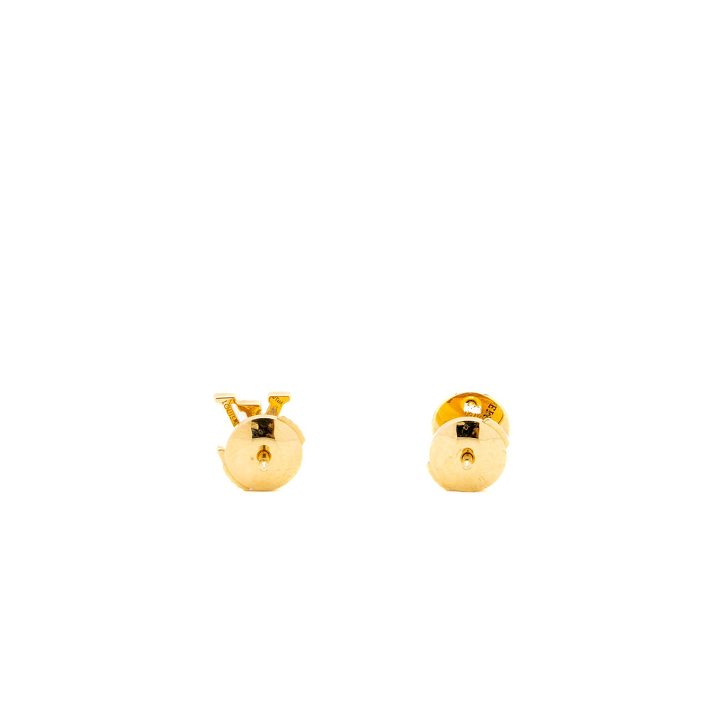 LOUIS VUITTON MONOGRAM AND ROUND EARRINGS YELLOW GOLD (SELL IN SET)