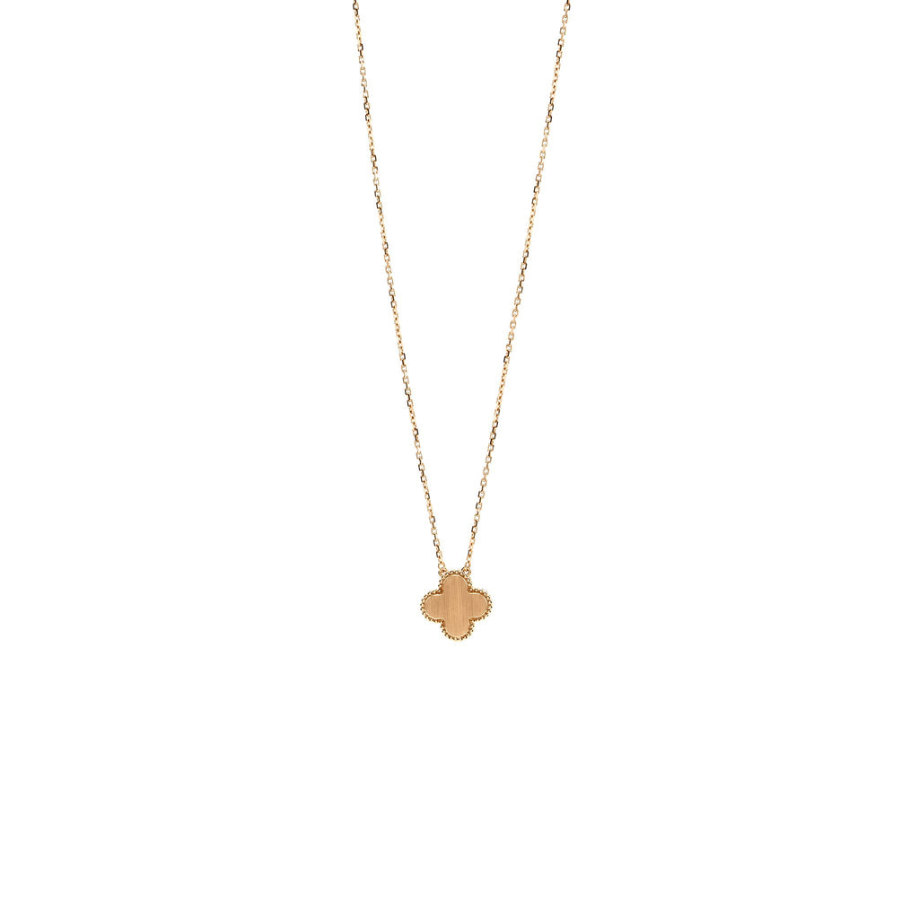 VAN CLEEF & ARPELS 2023 ALHAMBRA HOLIDAY LIMITED PENDANT ROSE GOLD/SILVER OBSIDIAN/DIAMOND