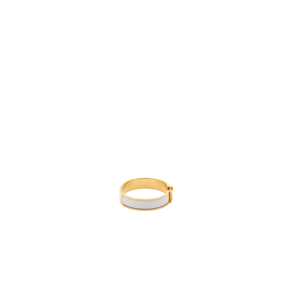 HERMES CLIC H BRACELET BLANC GHW