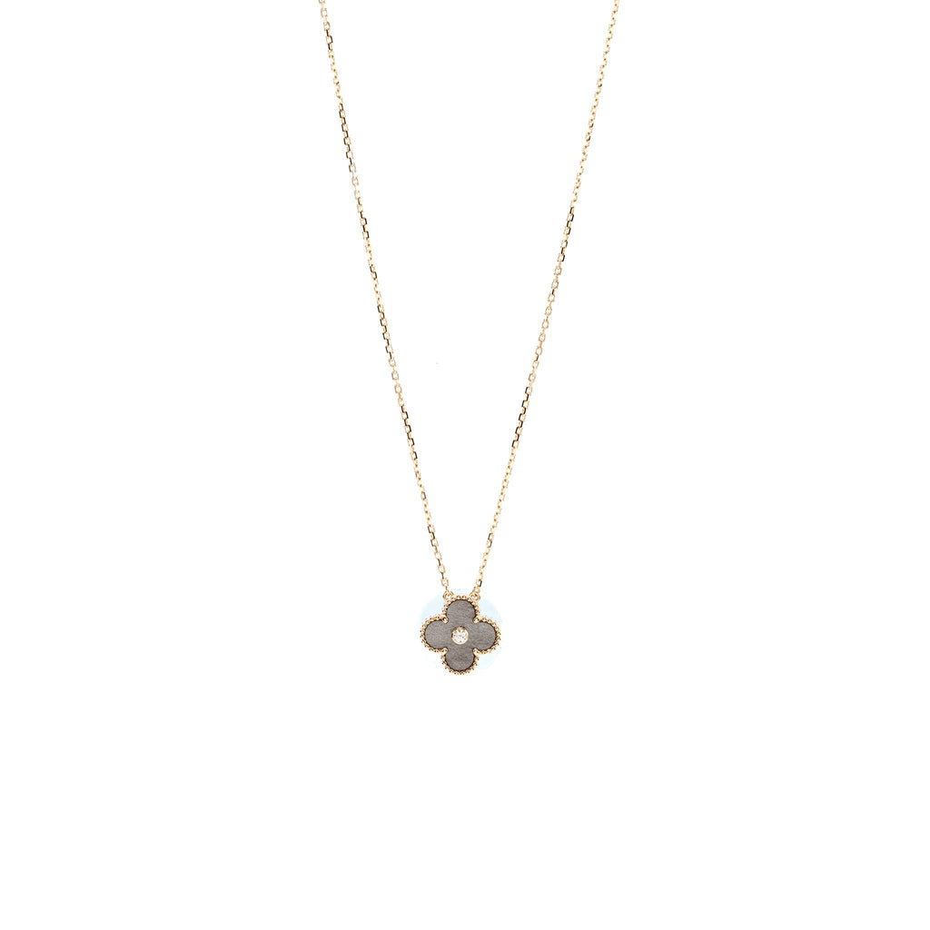 VAN CLEEF & ARPELS 2023 ALHAMBRA HOLIDAY LIMITED PENDANT SILVER OBSIDIAN ROSE GOLD DIAMOND