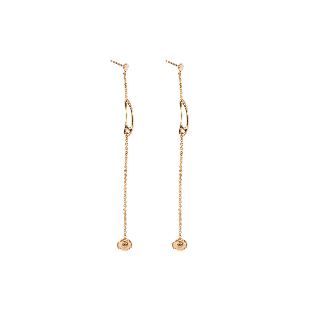HERMES CHAINE D'ANCRE MINI PUNK EARRINGS ROSE GOLD