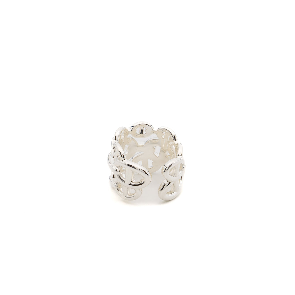 HERMES CHINE D’ANCRE ENCHAINEE RING SILVER