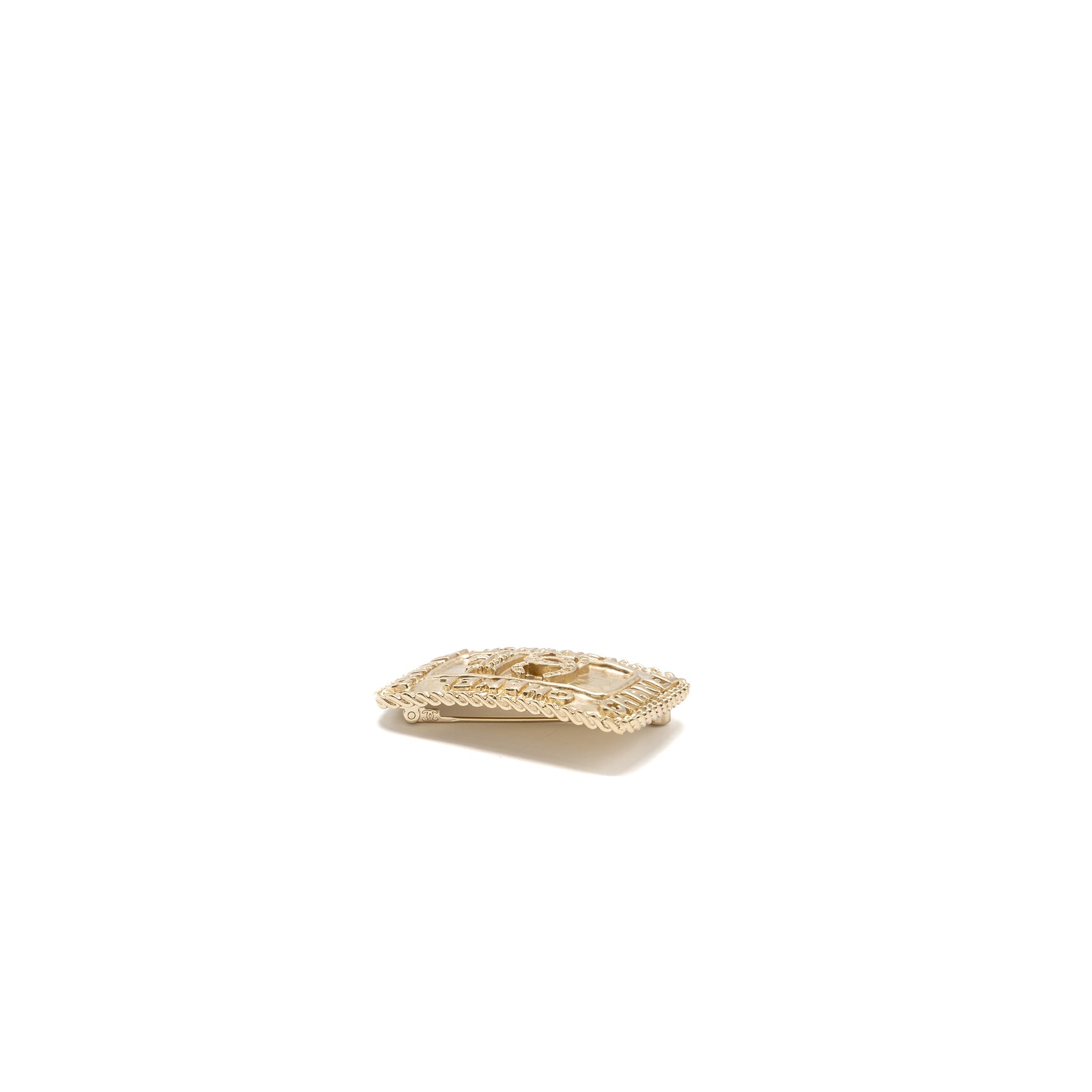 CHANEL CC LOGO AND CROWN BROOCH CRYSTAL LGHW